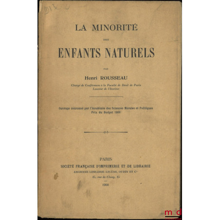 LA MINORITÉ DES ENFANTS NATURELS