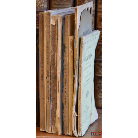 RECUEIL DE DISCOURS PRONONCÉS À L?ASSEMBLÉE NATIONALE DE ADOLPHE THIERS :1) DISCOURS PRONONCÉS PAR M. THIERS SUR LE RÉGIME C...