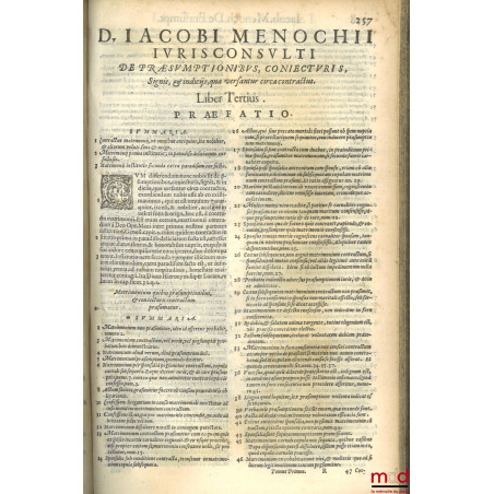 t. I : Iacobi Menochii iuriscons. Papiensis, regii ducalisque senatoris, Ac redituum extraordinariorum Regiæ Maiestatis Catho...