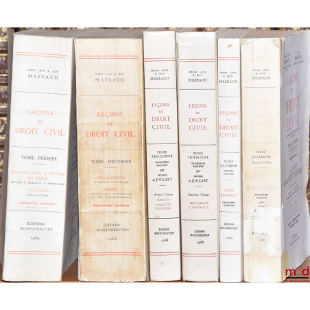 LEÇONS DE DROIT CIVIL :t. I - Nouvelle Licence, Première année : Introduction à l?étude du droit : Droits - Preuves - Person...