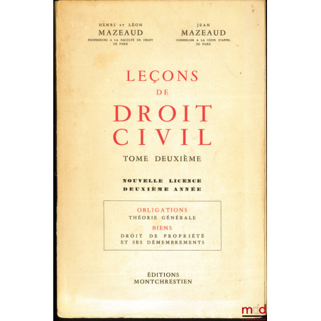 LEÇONS DE DROIT CIVIL :t. I [Nouvelle Licence, Première année] : Introduction à l’étude du droit privé : Droits - Preuves - ...