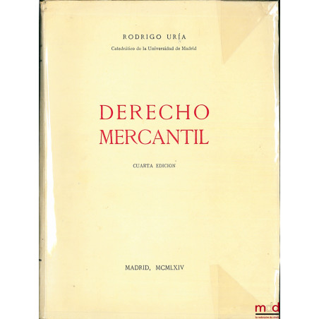 DERECHO MERCANTIL, 4e éd.