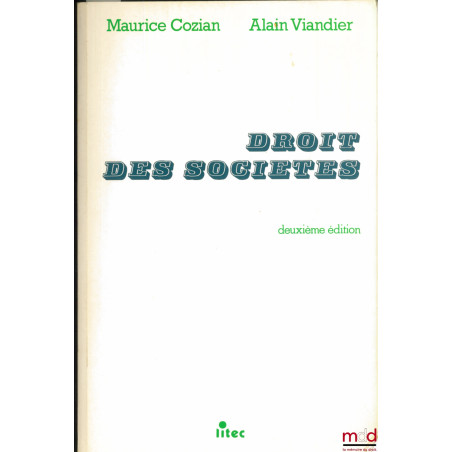DROIT DES SOCIÉTÉS, 2e éd.