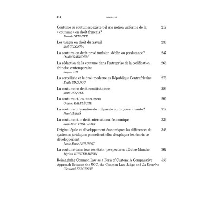 LA COUTUME DANS TOUS SES ÉTATSActes du colloque international des 15 au 17 juin 2010à l’occasion de la célébration du 500e...