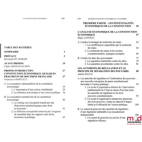 ﻿LA CONSTITUTION ÉCONOMIQUEEn hommage à Guy CarcassonnePréface de Bertrand du Marais Avant-propos de Claire Mongouachon...