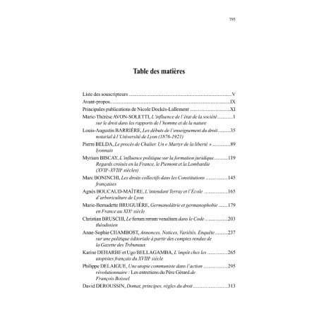 MÉLANGES EN L’HONNEUR DU PROFESSEUR NICOLE DOCKÈS– TOME DEUXIÈME –﻿Contributions réunies par Louis-Augustin BARRIÈRE – Ph...