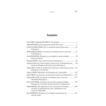 La pensée constitutionnelle deROBESPIERRE﻿Colloque des jeudi 18 et vendredi 19 mai 2017sous la direction deElsa FOREY • ...