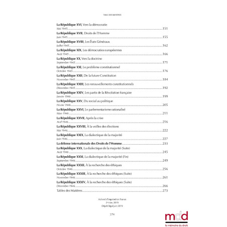 LA RÉPUBLIQUE FRANÇAISE (Décembre 1943 - Décembre 1946) Textes réunis et présentés par Jean-Éric CALLON Collection de la...