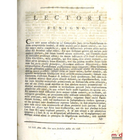JOANNIS VOET JCTI ET ANTECESSORIS IN ACADEMIA LUGDUNO-BATAVA, COMMENTARIORUM AD PANDECTAS, LIBRI QUINQUAGINTA, In quibus præt...