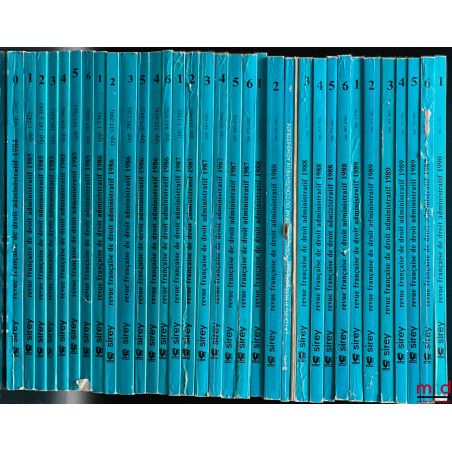 REVUE FRANÇAISE DE DROIT ADMINISTRATIF, de 1984 (n° 0) à 5/2023 [strictement complet]