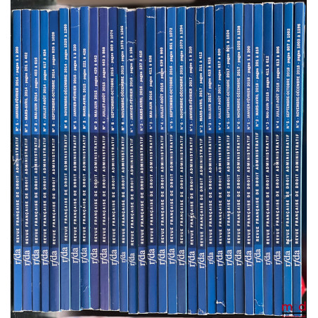 REVUE FRANÇAISE DE DROIT ADMINISTRATIF, de 1984 (n° 0) à 5/2023 [strictement complet]