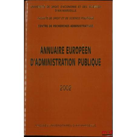 ANNUAIRE EUROPÉEN D’ADMINISTRATION PUBLIQUE, 2002, n° XXV