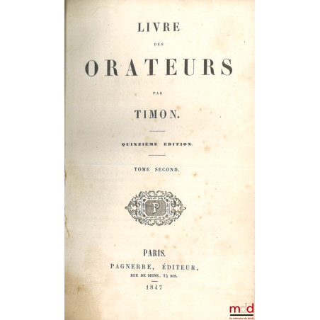 LIVRE DES ORATEURS, 15e éd.