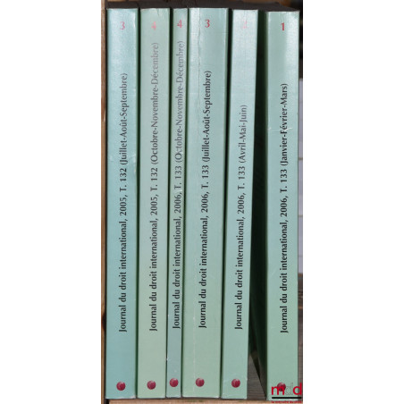 JOURNAL DE DROIT INTERNATIONAL, fondé en 1874 par Édouard Clunet, rédacteur en chef Berthold Goldman, de 1988 à 1999