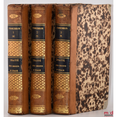 TRAITÉ DES DROITS D?USAGE, SERVITUDES RÉELLES, DU DROIT DE SUPERFICIE ET DE LA JOUISSANCE DES BIENS COMMUNAUX ET DES ÉTABLISS...