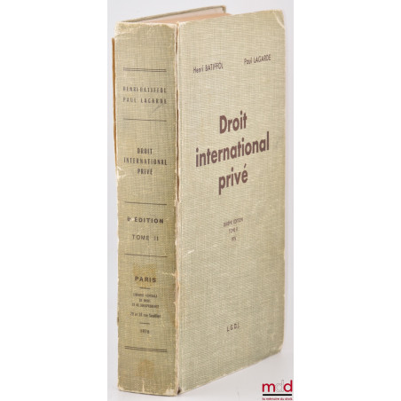DROIT INTERNATIONAL PRIVÉ, 6e éd., t. II [seul]