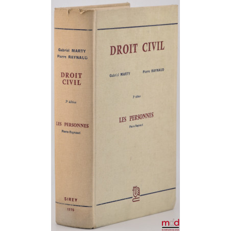 DROIT CIVIL, Les personnes, 3e éd.