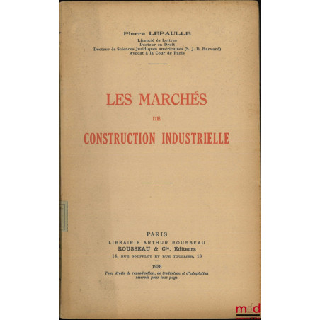 LES MARCHÉS DE CONSTRUCTION INDUSTRIELLE