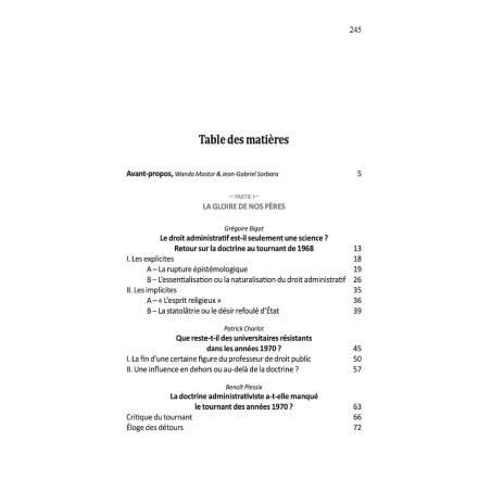 LA DOCTRINE PUBLICISTE ET LE TOURNANT DES ANNÉES 1970, sous la direction de Wanda MASTOR et Jean-Gabriel SORBARA, Cet ouvra...