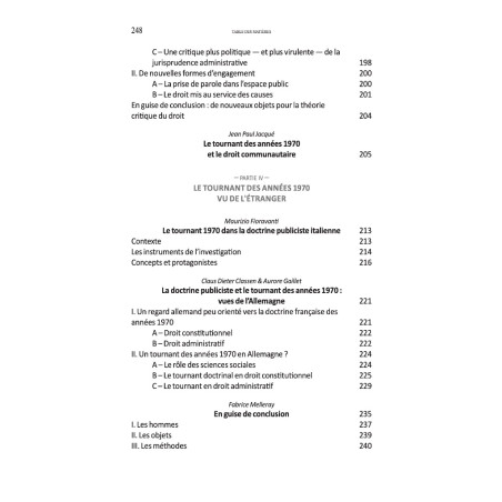 LA DOCTRINE PUBLICISTE ET LE TOURNANT DES ANNÉES 1970, sous la direction de Wanda MASTOR et Jean-Gabriel SORBARA, Cet ouvra...