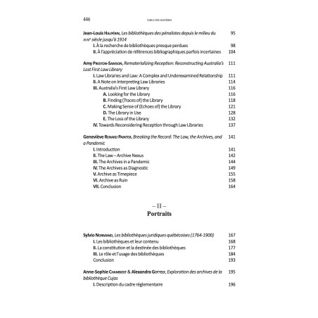 LES BIBLIOTHÈQUES DES JURISTES. Sous la direction de Noémie GOURDE-BOUCHARD, Mark ANTAKI,Marie?Andrée PLANTE et Alexandra ...