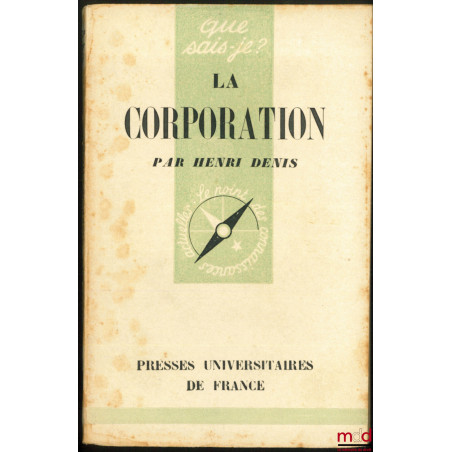 LA CORPORATION, coll. Que sais-je?