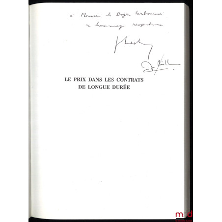 LE PRIX DANS LES CONTRATS DE LONGUE DURÉE, coll. Droit des affaires