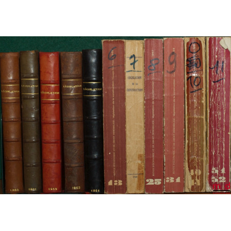 LÉGISLATION DE LA CONSTRUCTION de 1960 à 1968 et 1970, 1972 , recueil de textes établi par le Service Juridique de Conseil Su...