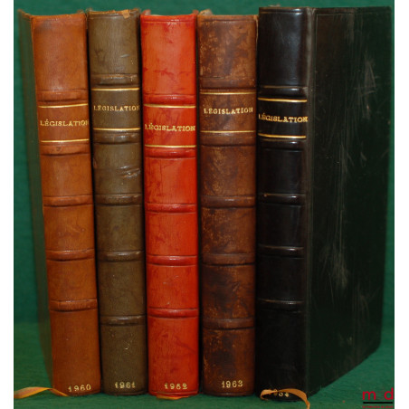 LÉGISLATION DE LA CONSTRUCTION de 1960 à 1968 et 1970, 1972 , recueil de textes établi par le Service Juridique de Conseil Su...