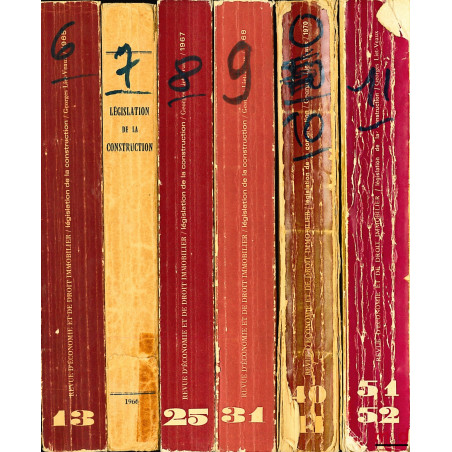 LÉGISLATION DE LA CONSTRUCTION de 1960 à 1968 et 1970, 1972 , recueil de textes établi par le Service Juridique de Conseil Su...