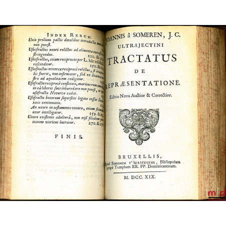 ULTRAJECTINI TRACTATUS DE JURE NOVERCARUM, Editio Nova & Correctior ; suivi de ULTRAJECTINI TRACTATUS DE REPRÆSENTATIONE, Edi...
