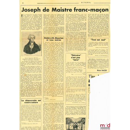 LETTRES CHOISIES DE JOSPEH DE MAISTRE, 3ème éd.