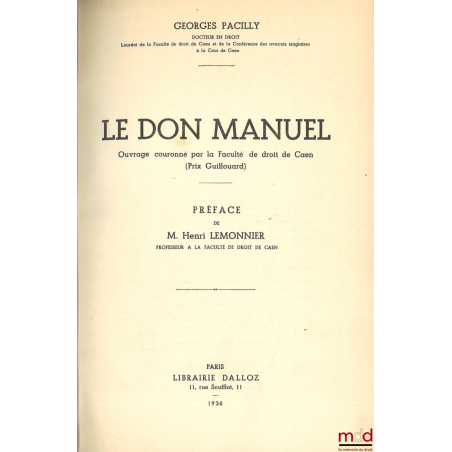 LE DON MANUEL, Préface de Henri Lemonnier