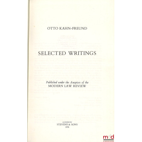 SELECTED WRITINGS