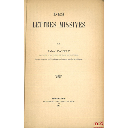DES LETTRES MISSIVES