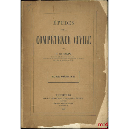 ÉTUDES SUR LA COMPÉTENCE CIVILE