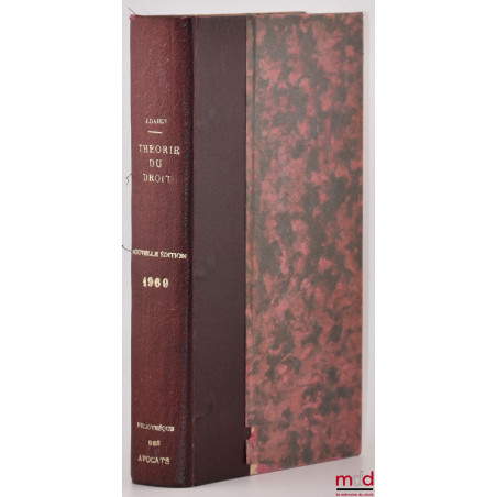 THÉORIE GÉNÉRALE DU DROIT, Nouvelle éd.