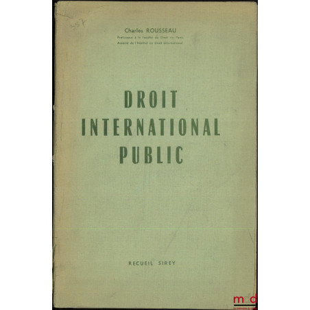 DROIT INTERNATIONAL PUBLIC
