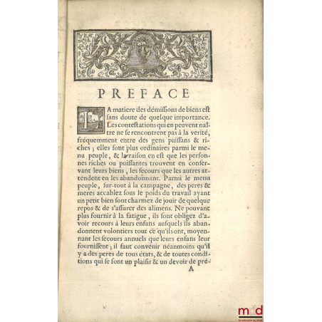 QUESTIONS SUR LES DÉMISSIONS DE BIENS, Avec deux Dissertations, L?une en la Question six, sur les Statuts personnels, réels &...