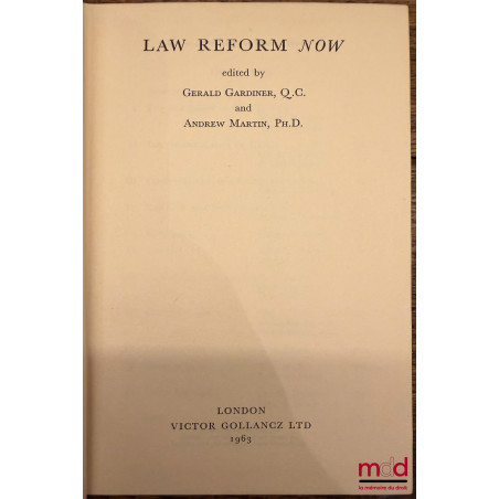 LAW REFORM NOW