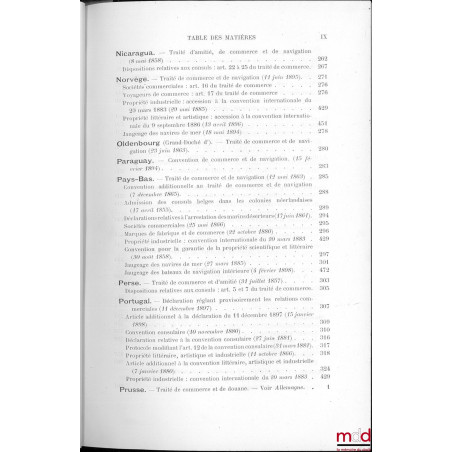 TRAITÉS DE COMMERCE & DE NAVIGATION, CONVENTIONS RELATIVES AUX ATTRIBUTIONS CONSULAIRES AINSI QU?À LA PROPRIÉTÉ LITTÉRAIRE, A...