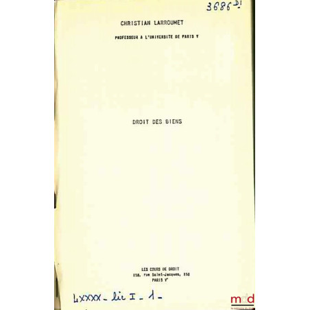 DROIT DES BIENS, année 1978