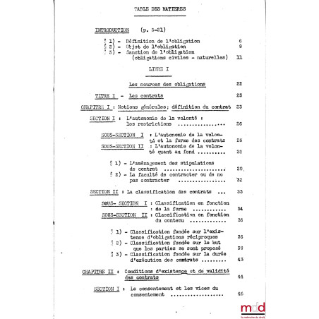 COURS DE DROIT CIVIL, Capacité 2e année, 1953-1954
