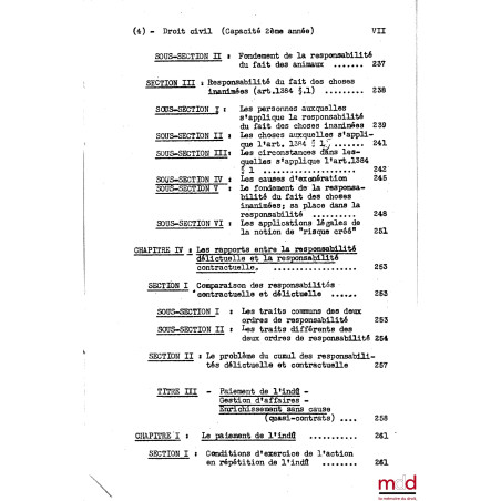 COURS DE DROIT CIVIL, Capacité 2e année, 1953-1954