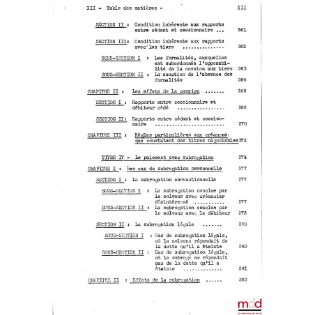 COURS DE DROIT CIVIL, Capacité 2e année, 1953-1954