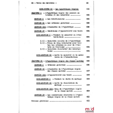 COURS DE DROIT CIVIL, Capacité 2e année, 1953-1954