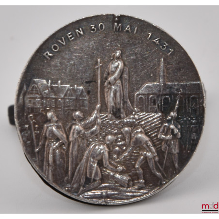 Iohanna Darc Aurelianensis Puella Vulgo Nuncupata, Rouen 30 mai 1431 :Avers : Portrait de Jeanne d’Arc à cheval avec son bla...