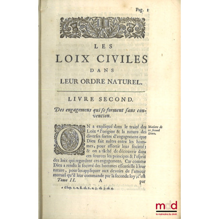 LES LOIX CIVILES DANS LEUR ORDRE NATUREL, 2e éd. revue et corrigée