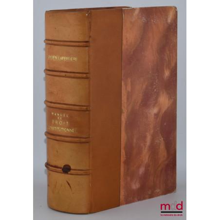 MANUEL DE DROIT CONSTITUTIONNEL, 2e éd.