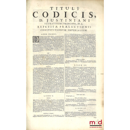 CORPUS JURIS CIVILIS, PANDECTIS AD FLORENTINUM ARCHETYPUM EXPRESSIS, INSTITUTIONIBUS, CODICE ET NOVELLIS, (?) huic editioni n...
